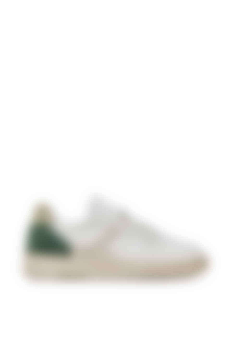 D.A.T.E White and Green Court 2.0 Vintage Calf Sneakers