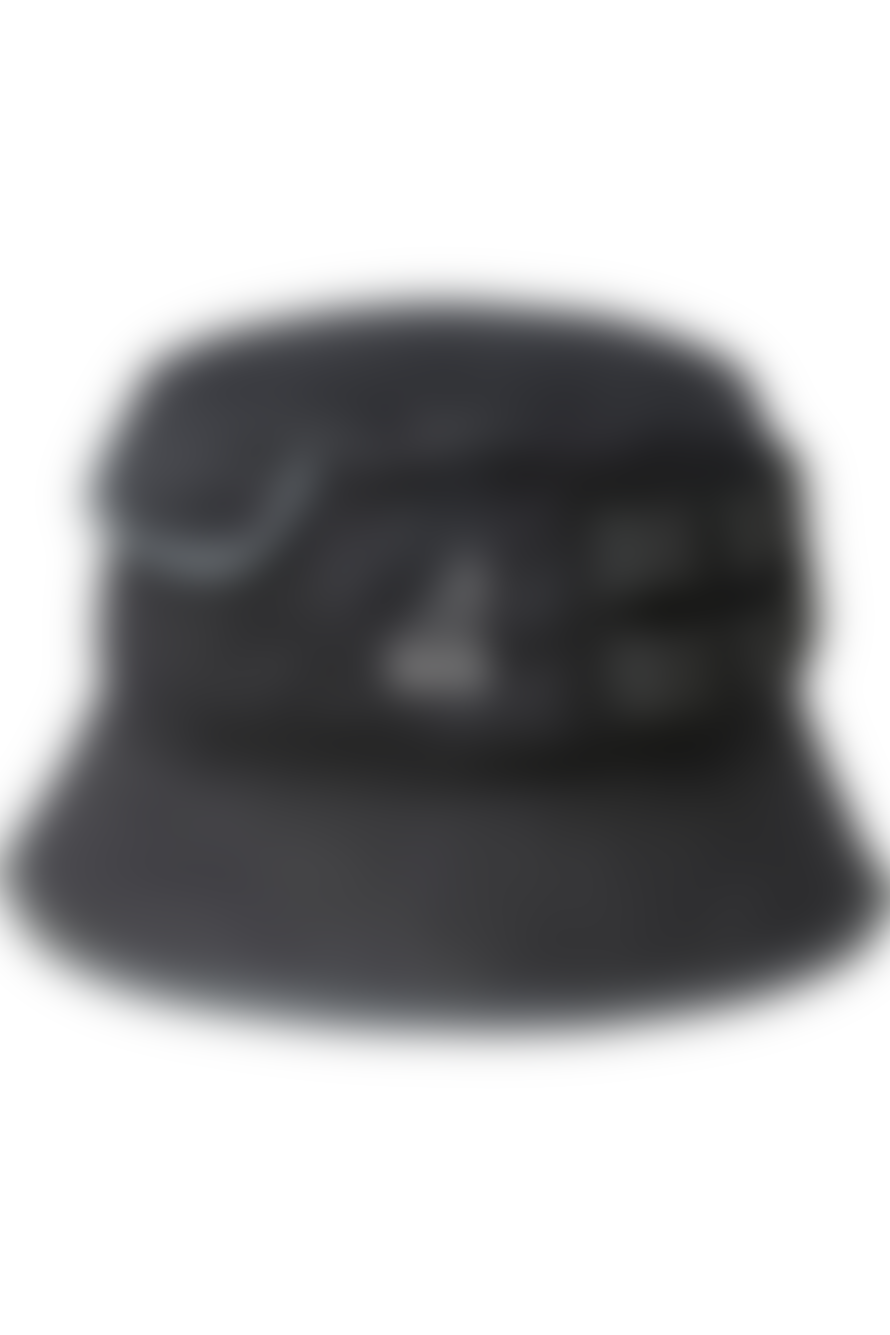 Kangol Black Waxed Utility Bucket Hat 