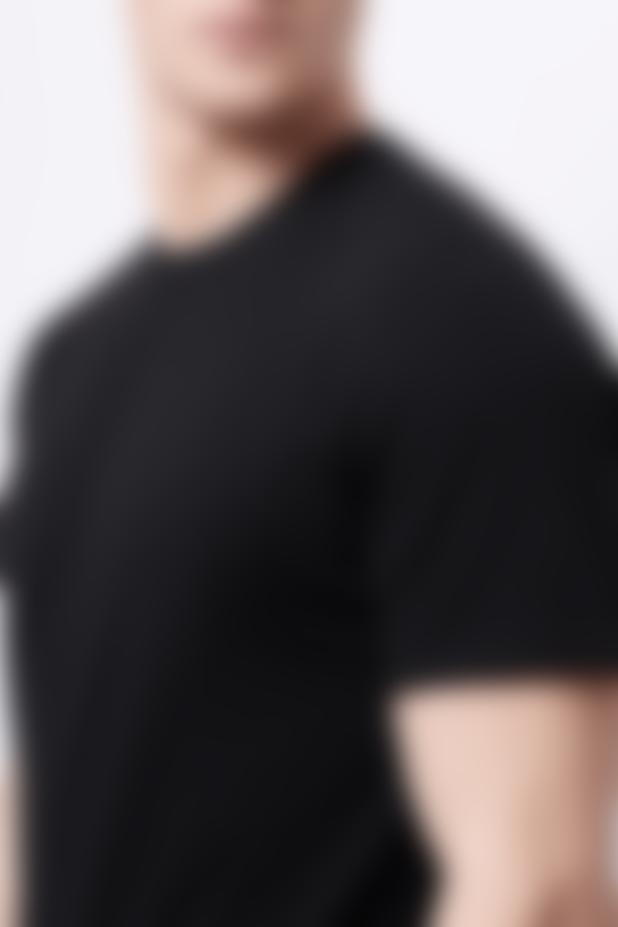 Remus Uomo Black Tapered Fit Cotton Stretch T Shirt 