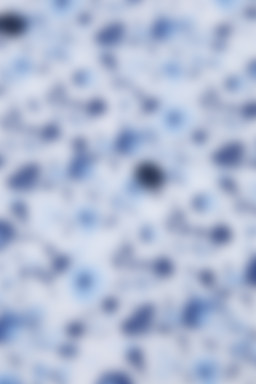 Remus Uomo Parker Blue Flower Design Long Sleeve Shirt