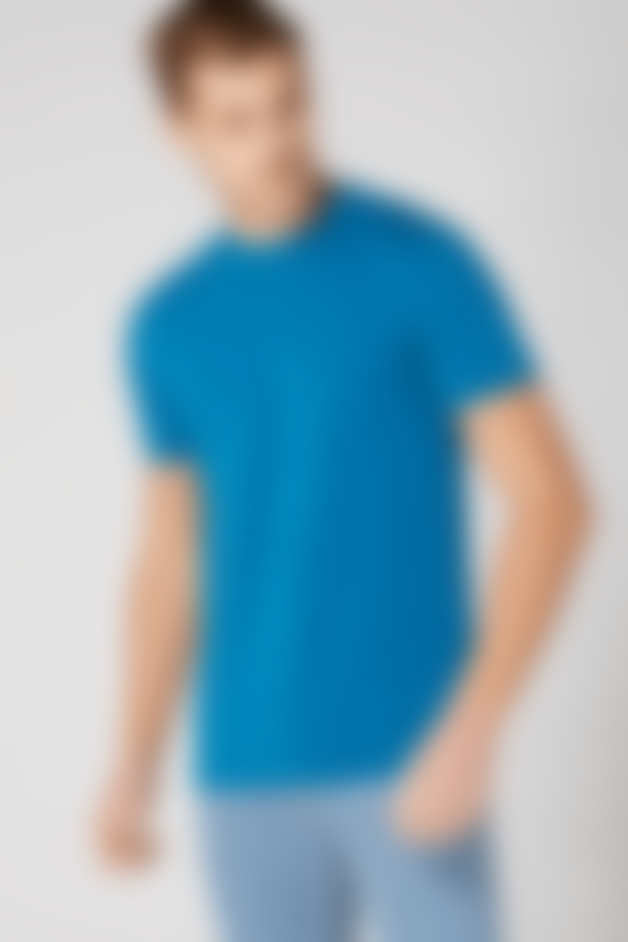 Remus Uomo Sapphire Blue Tapered Fit Cotton Stretch T Shirt 