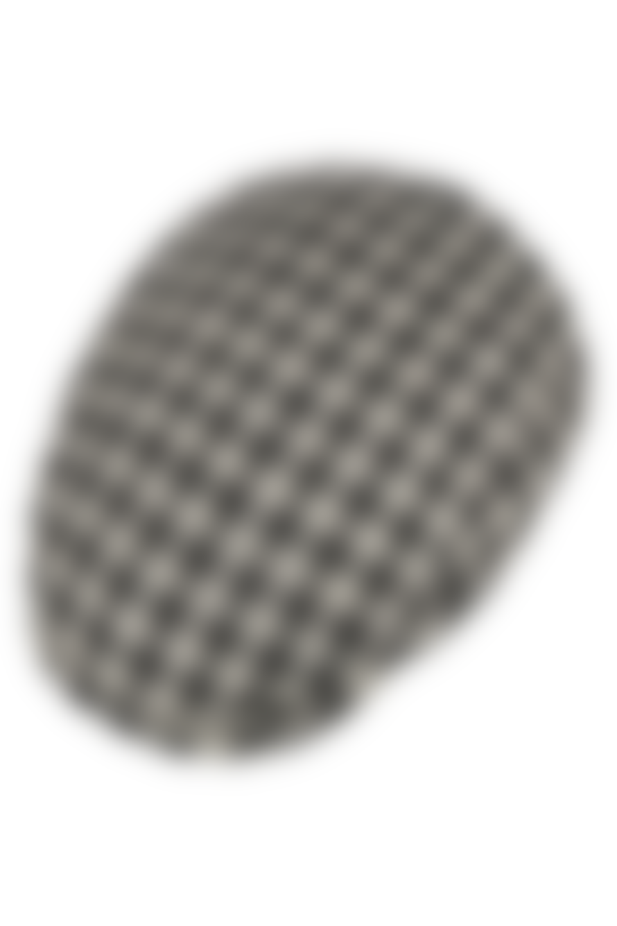 STETSON Black and white Harris Tweed Twotone Check Flat Cap