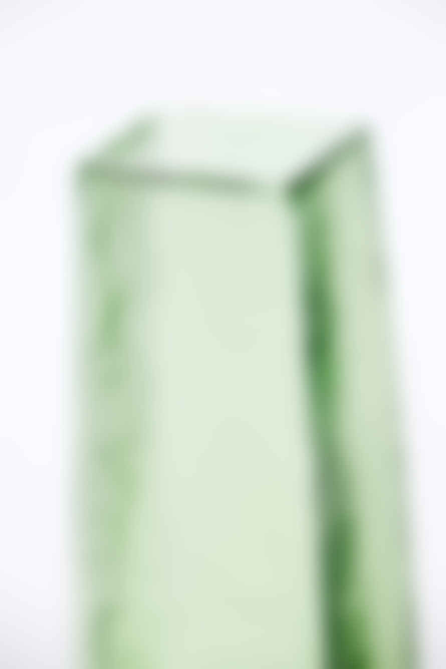 Light & Living Textured Glass Stem Vase - Green