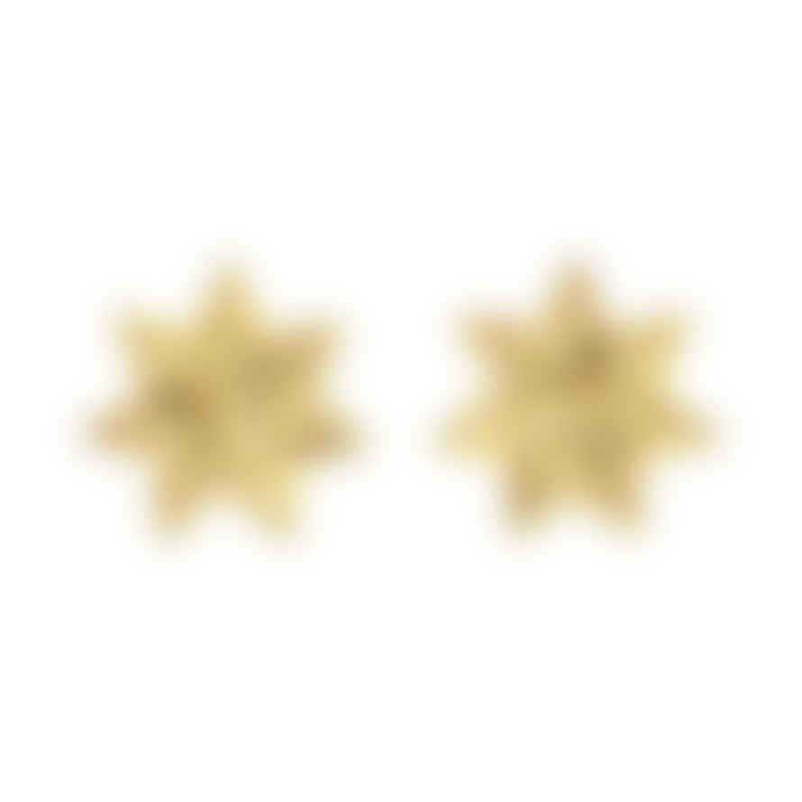 Natalie Lea Owen Gold Sparkle Star Earrings 