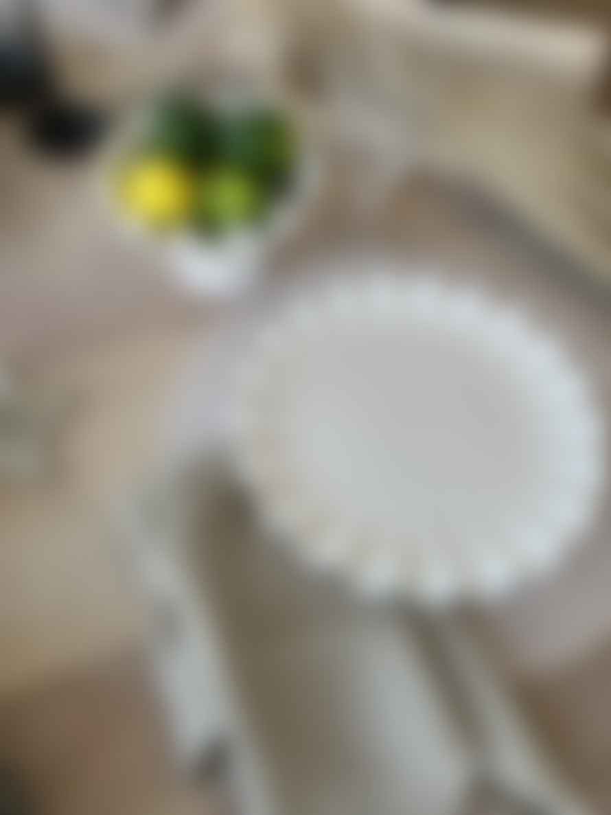 MarramTrading.com White Ruffled Cake Plate
