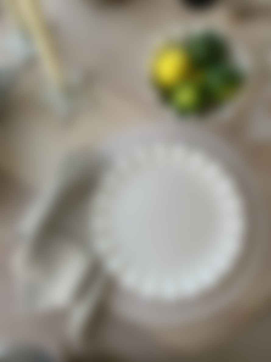 MarramTrading.com White Ruffled Ceramic Bowl