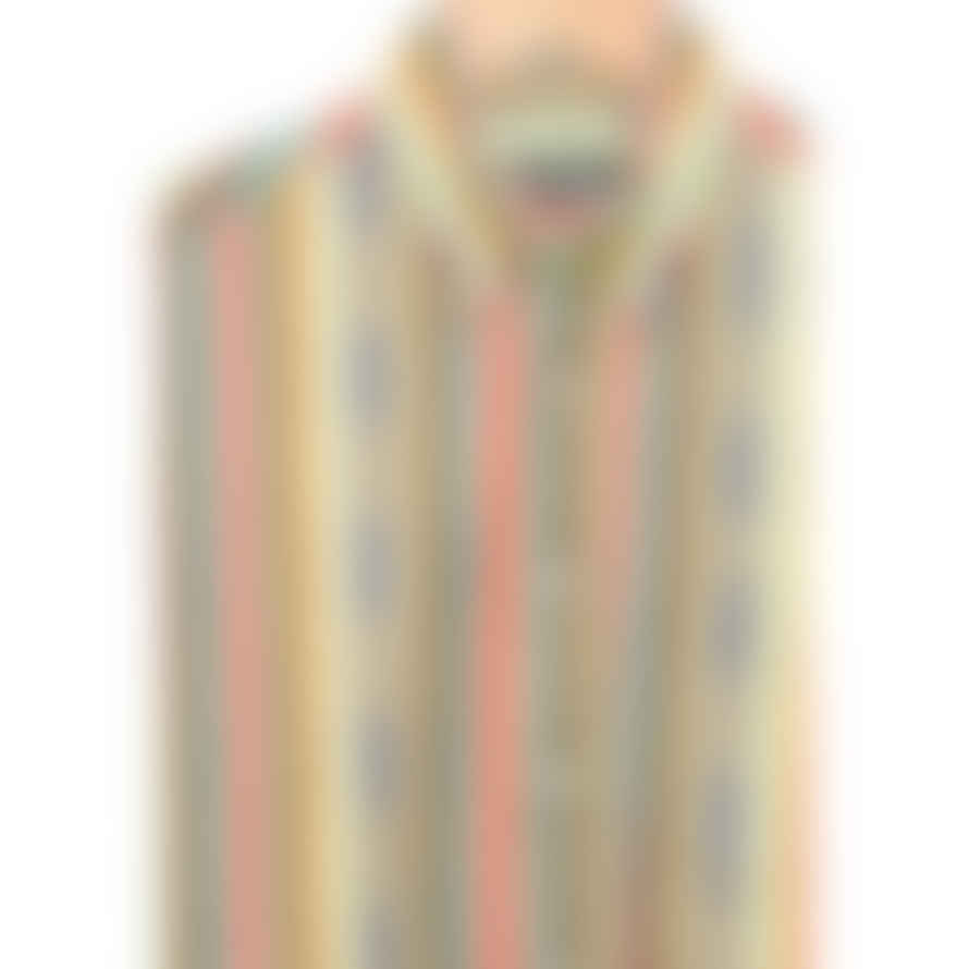 Gitman Brothers Vintage Button Down Shortsleeve Playa Handwoven Dobby Stripe