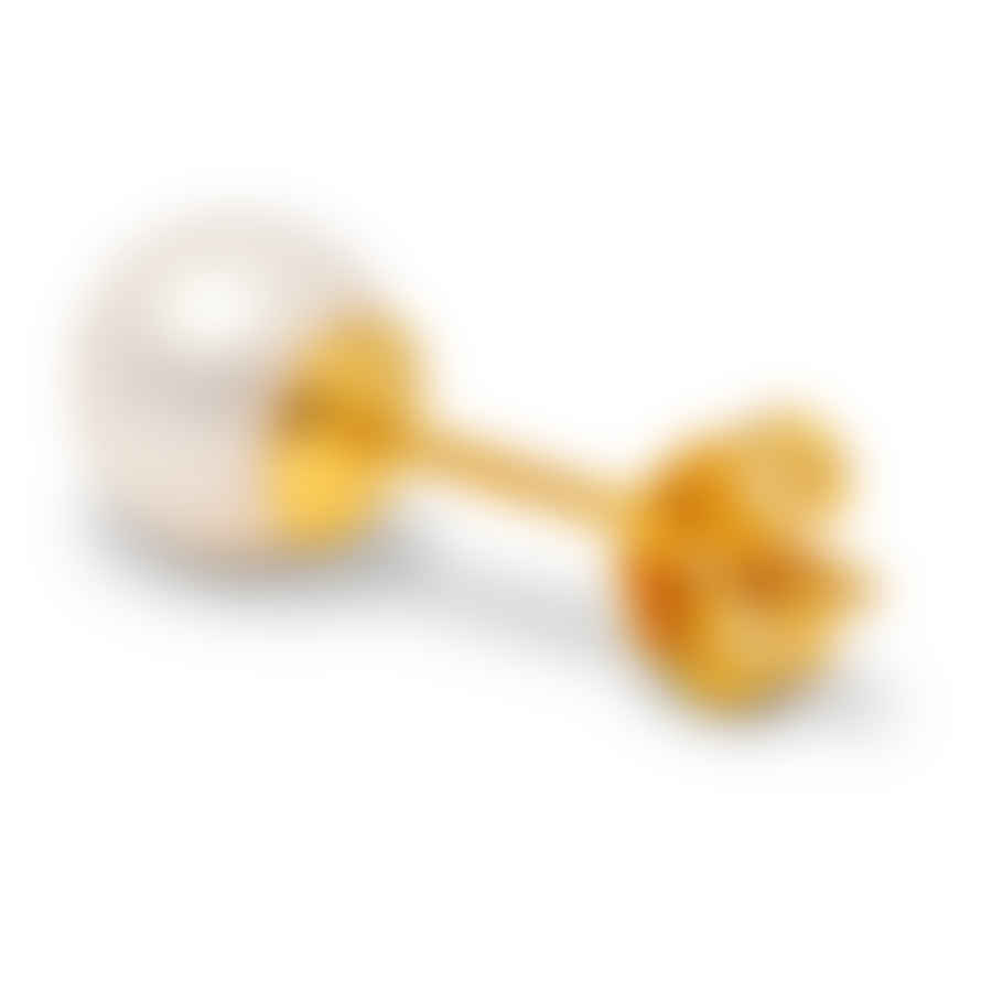 LULU Copenhagen Gold Plated Ball Pearl Earring