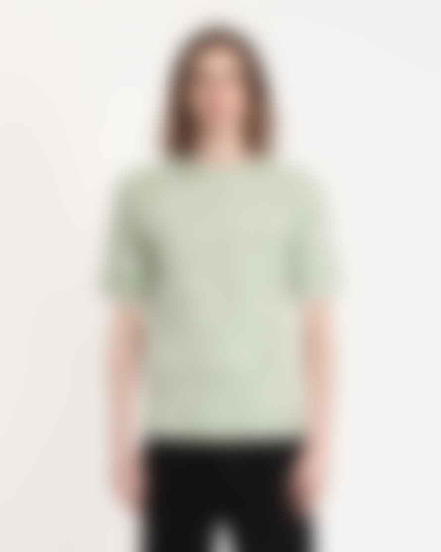 Far Afield Turf Green Twisted Yarn Newport Short Sleeves Knitted T Shirt