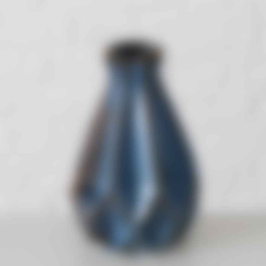 &Quirky Storma Folded Design Blue Vase