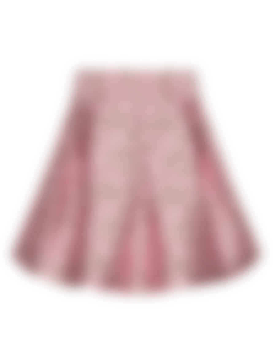 Custommade Rosabel Jacquard Pink Pleated Skirt