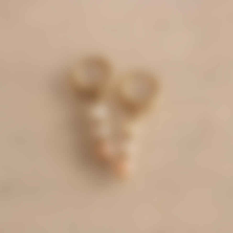 Bazou Stainless Steel Earrings With Facets - Nude