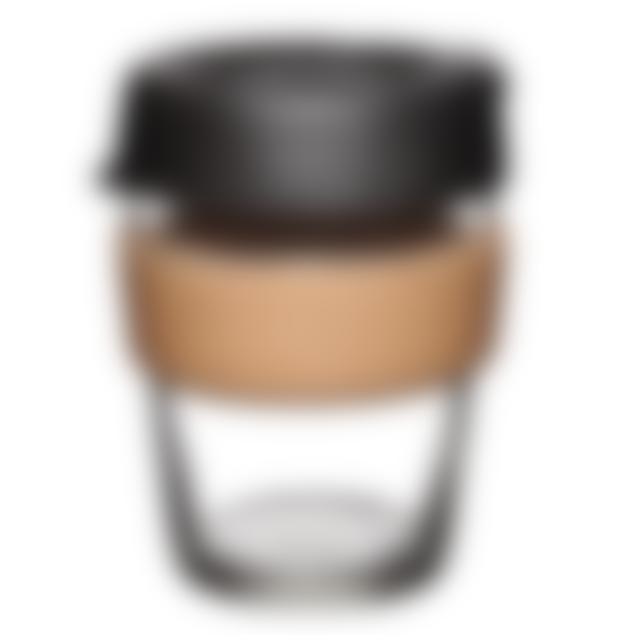 KeepCup Black Glass Coffee Cup with Cork Band 