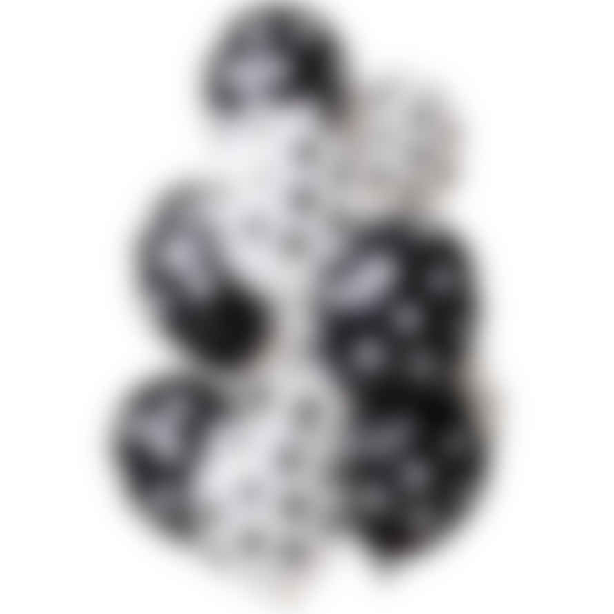 Folat Balloons Polka Dots Black-white 30cm - 12 Pieces