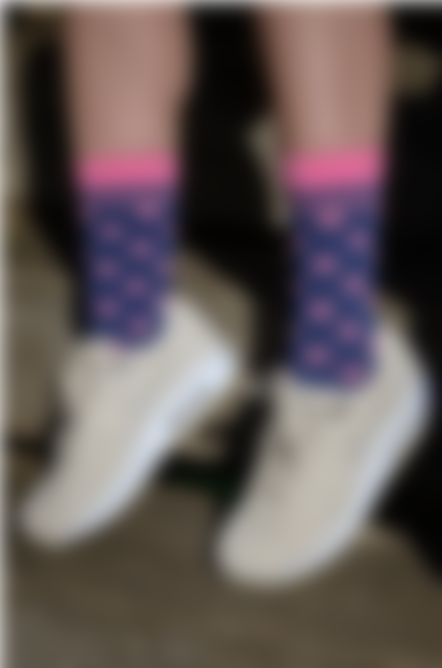 SWOLE PANDA Navy & Pink Polka Dot Socks