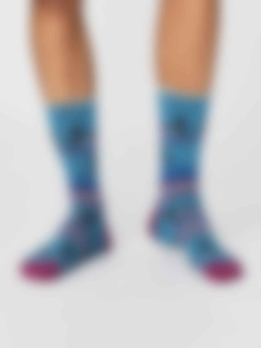 Lark London Men's Uphill Bicycle Socks - Dusty Blue