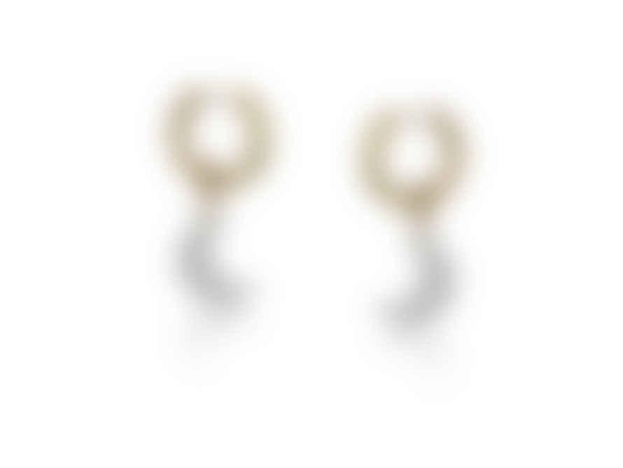 Big Metal Moon Huggie Earrings - Estelle