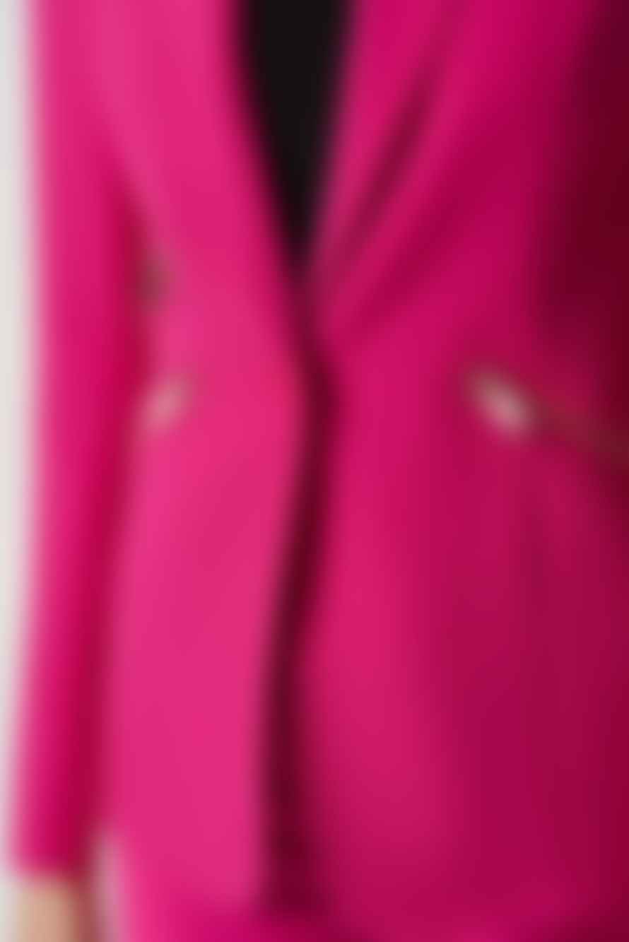 Joseph Ribkoff Pink Woven Blazer With Zippered Pockets