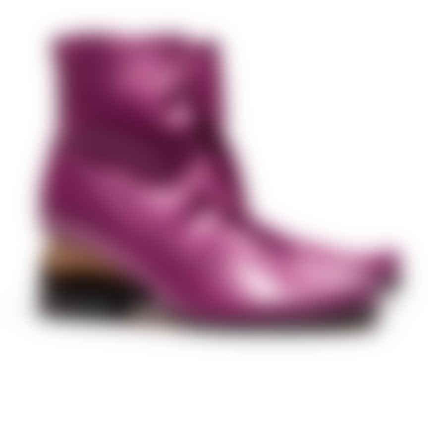 Tracey Neuls MANUELA Wood Tyrian | Fuschia Leather Ankle Boots
