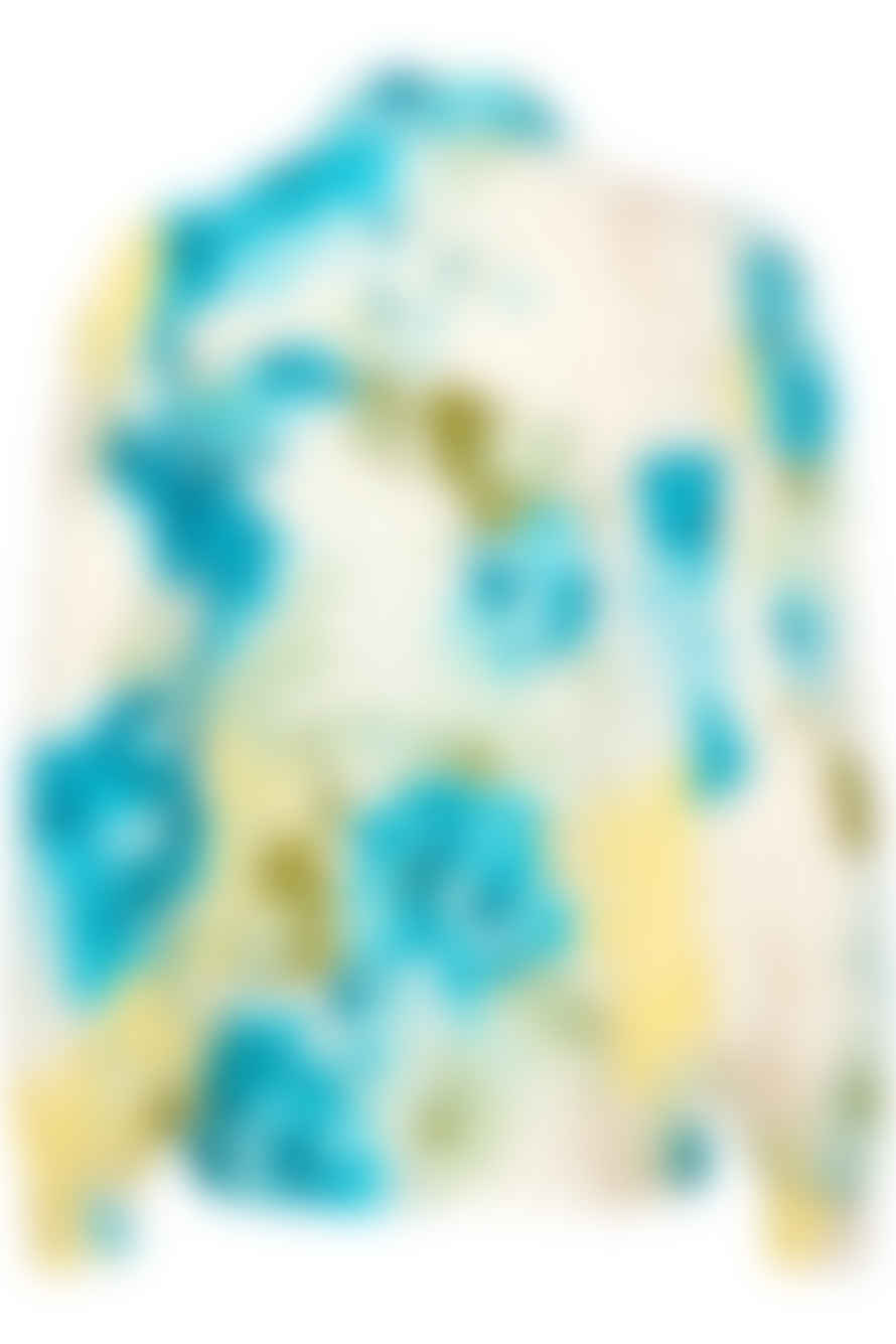 Soaked in Luxury  Deep Lake Watercolour Printed Long Sleeve Slvioletta Shirt