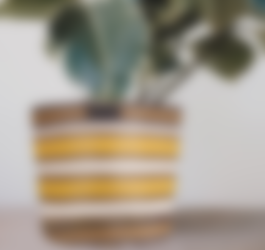 British Standard Eco Woven Plant Pot Cover In Tuscan Yellow - Large