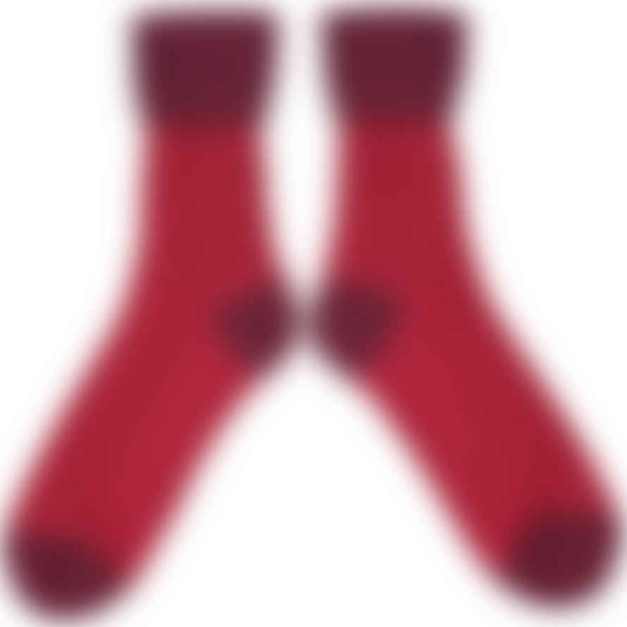 Catherine Tough Cashmere Slouch Socks - Red/dark Red