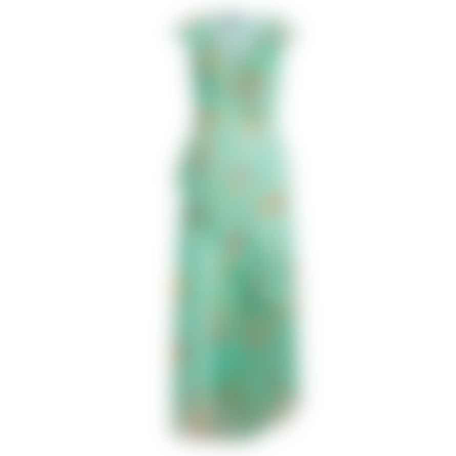 Ralph Lauren Blue Ruffled Floral Georgette Maxi Dress
