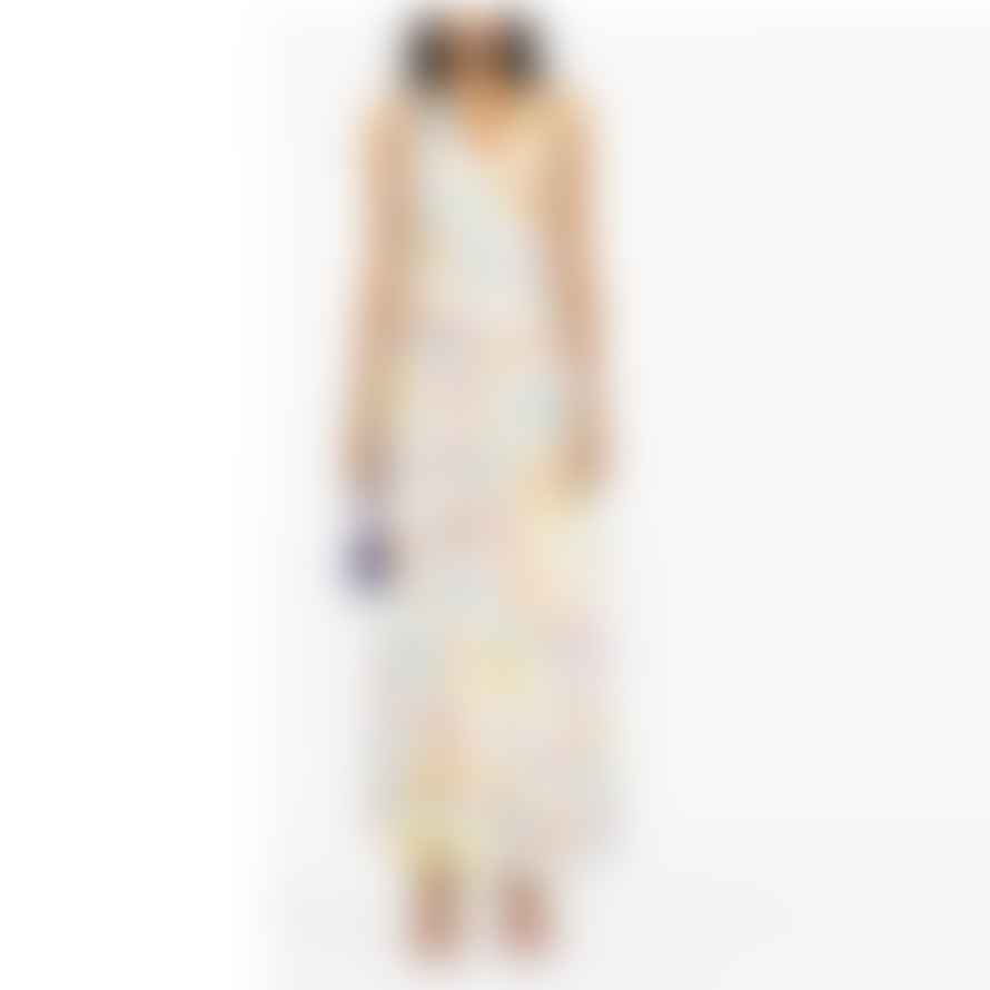 Moschino Boutique Multi V Neck Sleeveless Fantasy Print Maxi Dress