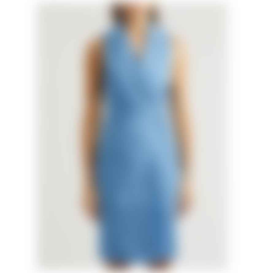 Moschino Boutique Dress Blue Stretch Cotton Sleeveless Waistcoat Dress
