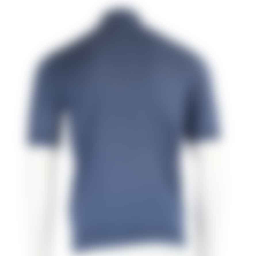 FILIPPO DE LAURENTIIS Indigo Linen Polo Shirt