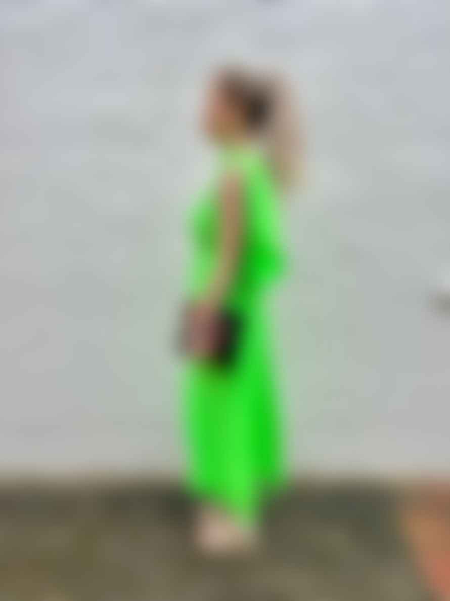 Vilagallo Green Gracie Georgette Dress