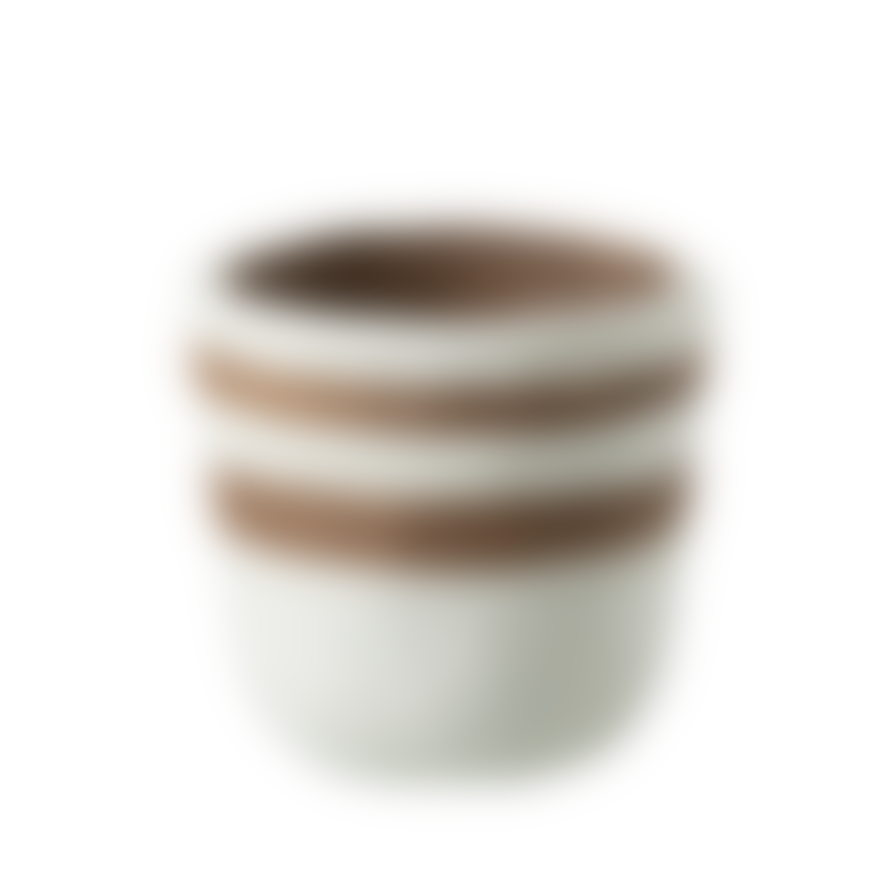 Terra Nomade Small Cache Pot En Céramique Blanc Et Marron