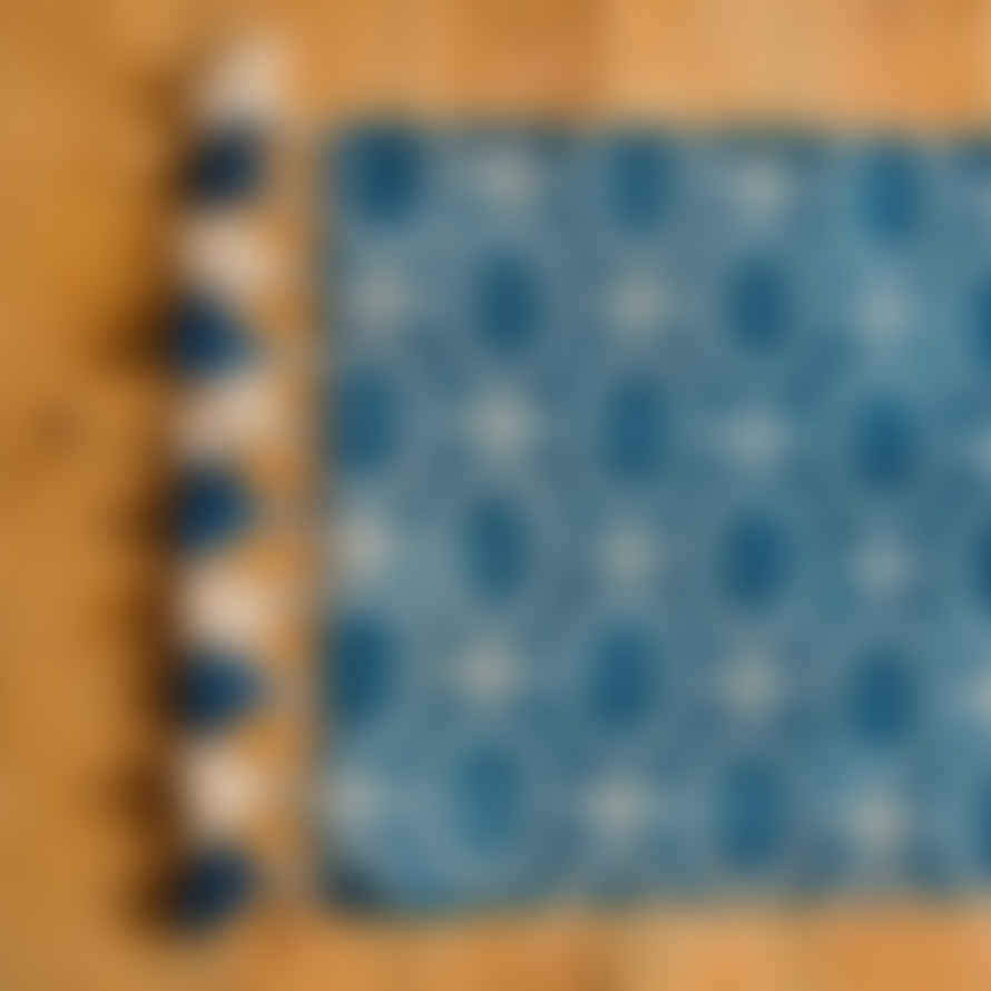 india Indian Indigo Block Printed Honeycomb Rugs '2 X 6ft'