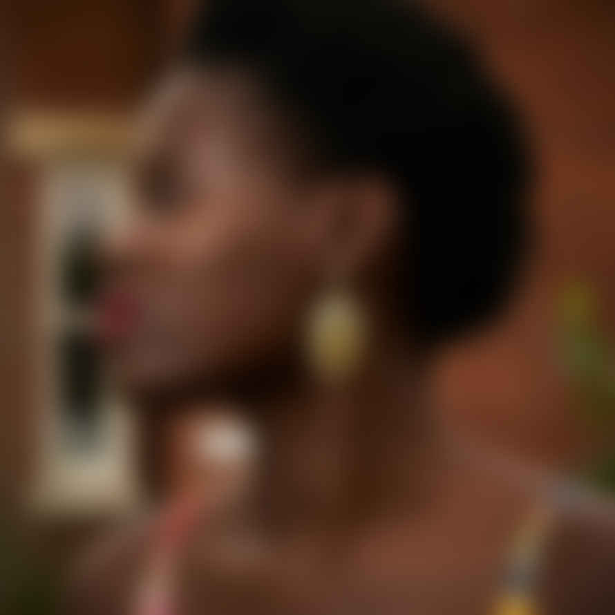Ghana Ghanaian Framed Bead Earrings 'abstract'