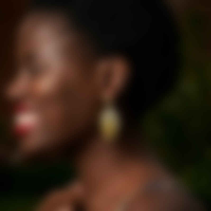 Ghana Ghanaian Framed Bead Earrings 'abstract'