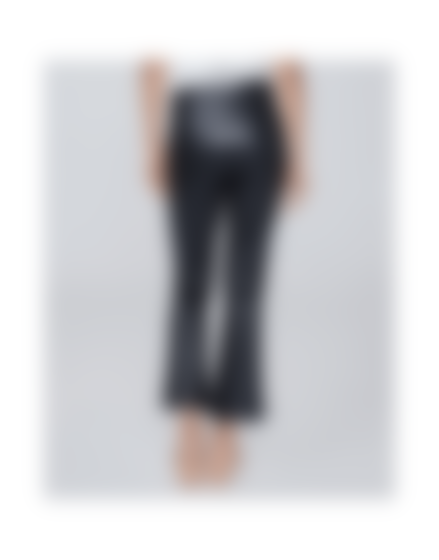 Paige  Black Claudine Ankle Flare Faux Leather Trousers