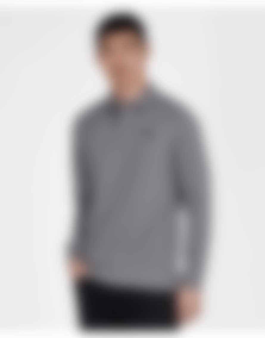 Barbour Anthracite Marl International Essential Long Sleeve Polo Shirt 