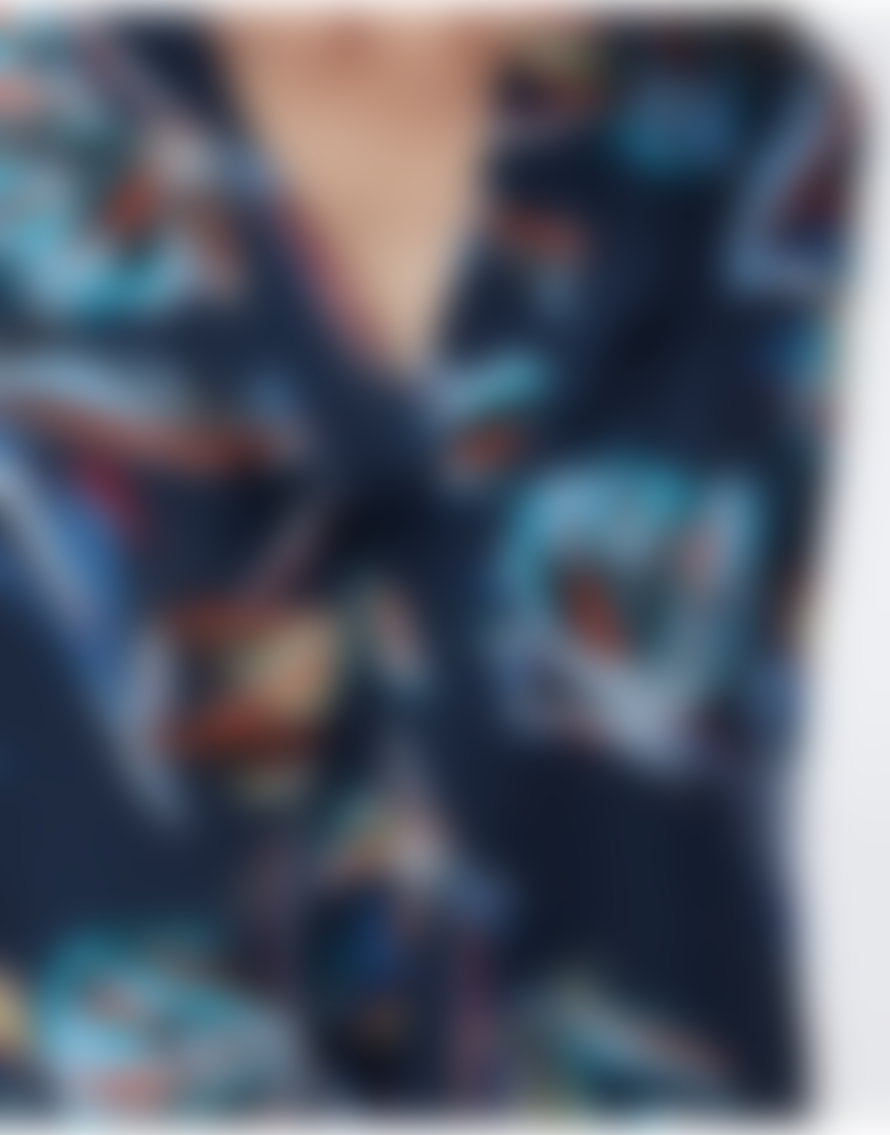 Diane Von Furstenberg Navy Multi Sanorah Butterfly Shirt