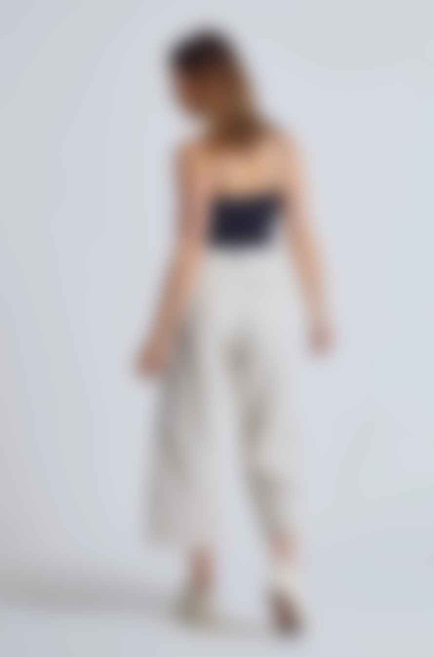 Flax and Loom Natural Betty Gots Organic Cotton and Linen Wide Leg Cropped Culottes
