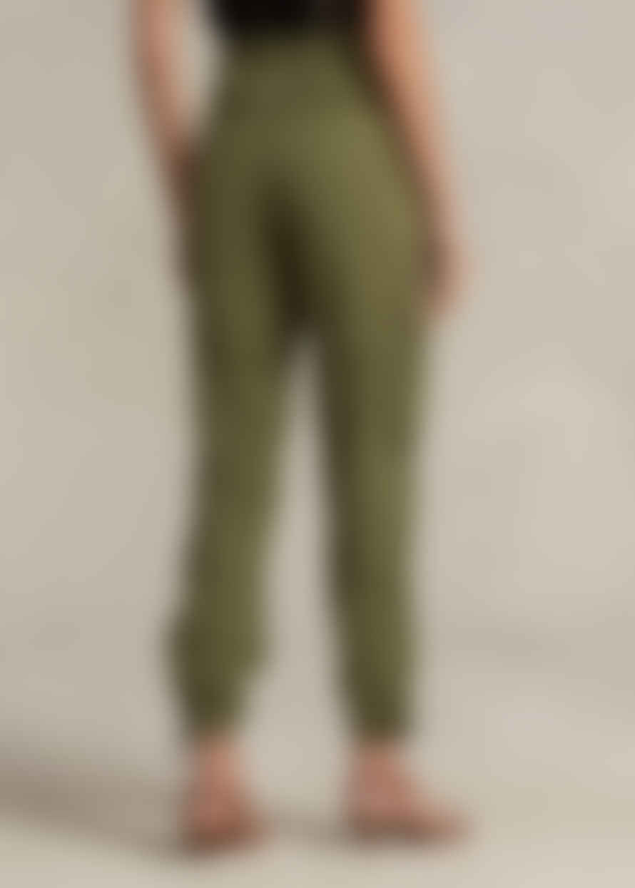 Ralph Lauren Khaki Linen Blend Twill Cargo Trousers