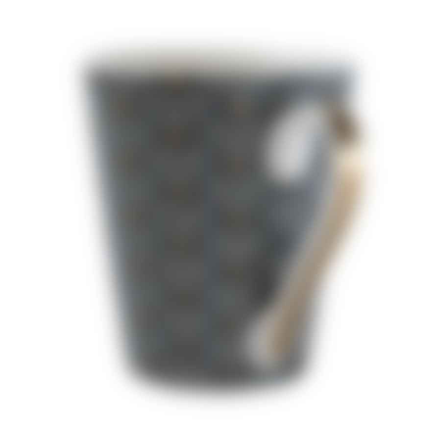 Candlelight Grey/blue Gold Fan Conical Mug