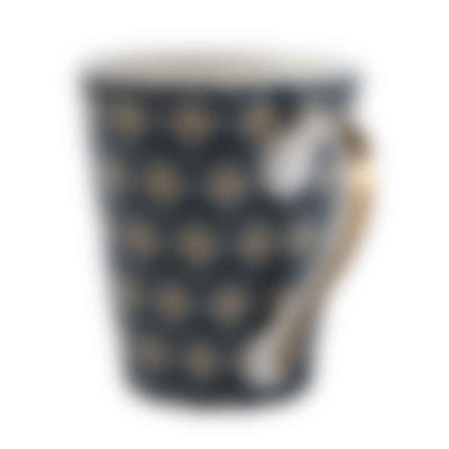 Candlelight Blue/grey Gold Flame Conical Mug