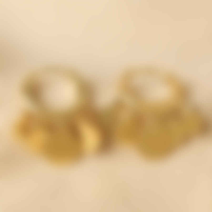 Lisa Angel Disc Charm Hoop Earrings In Gold