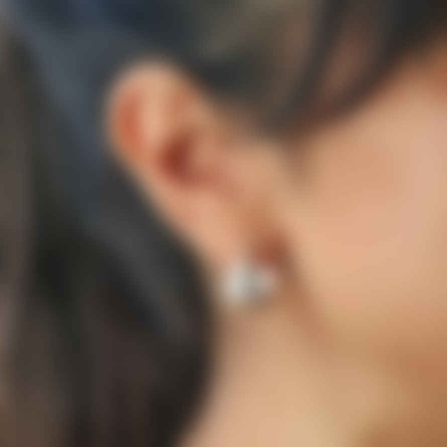 Lisa Angel Wide Hammered Hoop Earrings In Silver