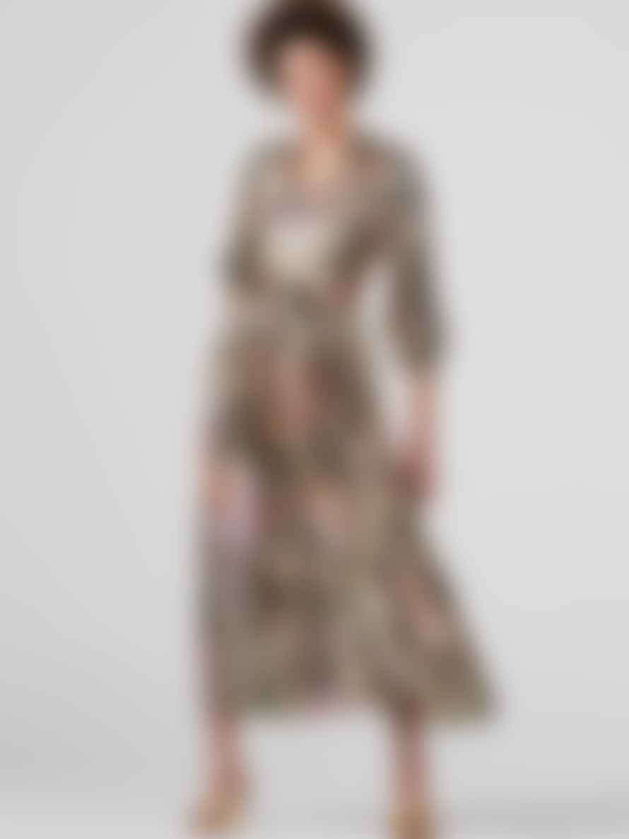 Hayley Menzies Black Multi Silk Jesse Lurex Jacquard Volume Tie Waist Shirt Dress