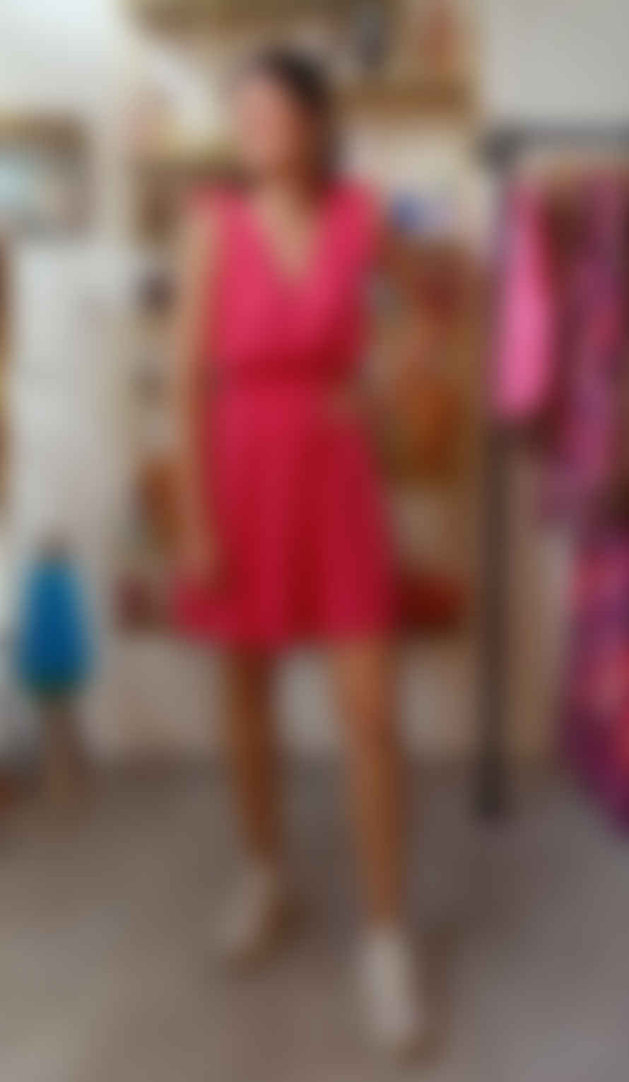 SANDY PARIS Arianna Lyocell Dress - Raspberry