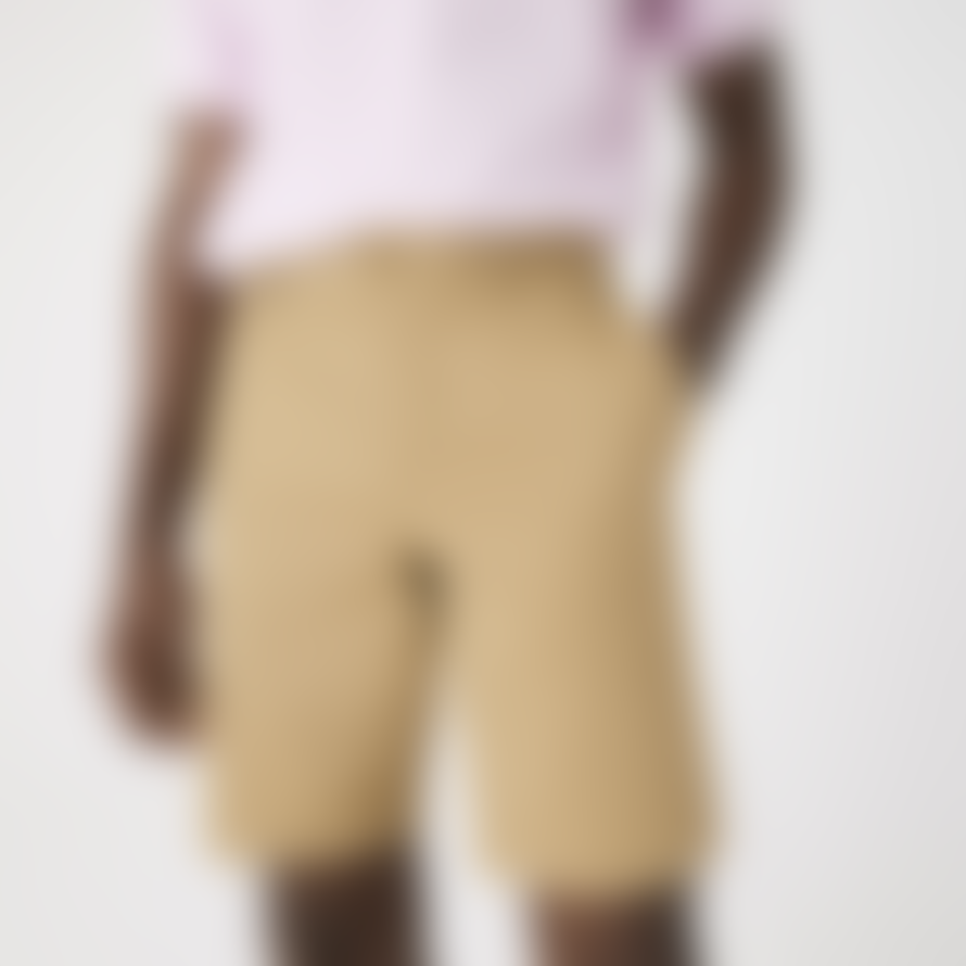 Lacoste Beige Slim Fit Stretch Cotton Bermuda Shorts