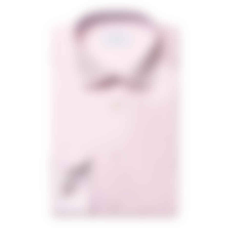 ETON Slim Fit Pink Signature Twill Shirt with Contrast Geometric Trim