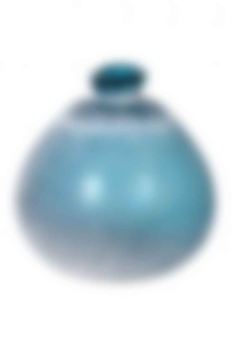 The Home Collection Hand Blown Glass Frosted Blue Vase