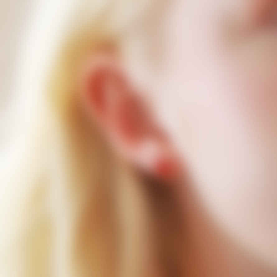 Lisa Angel | Red Enamel Mushroom Stud Earrings | Gold